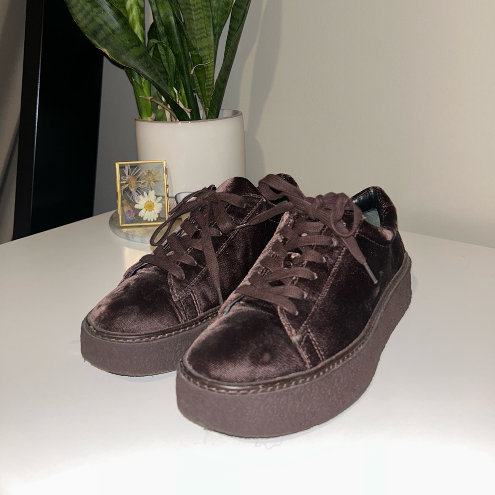 Vince Platform Sneakers - Size 6, Brown/Maroon Ve… - image 3